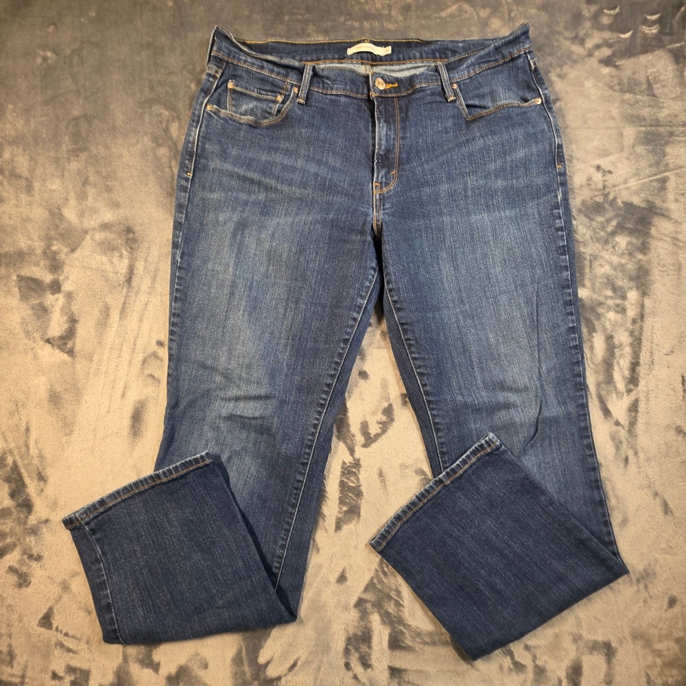 Levis 505 Straight Leg Jeans Womens 16 Medium Wash Blue Denim Mid Rise
